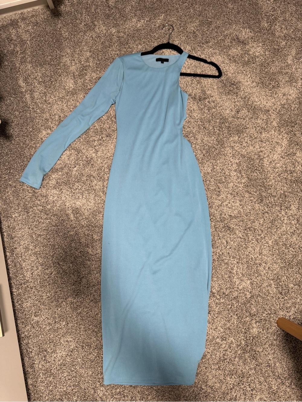 REVOLVE Cyan Blue One-Shoulder Long Sleeve Midi Dress
